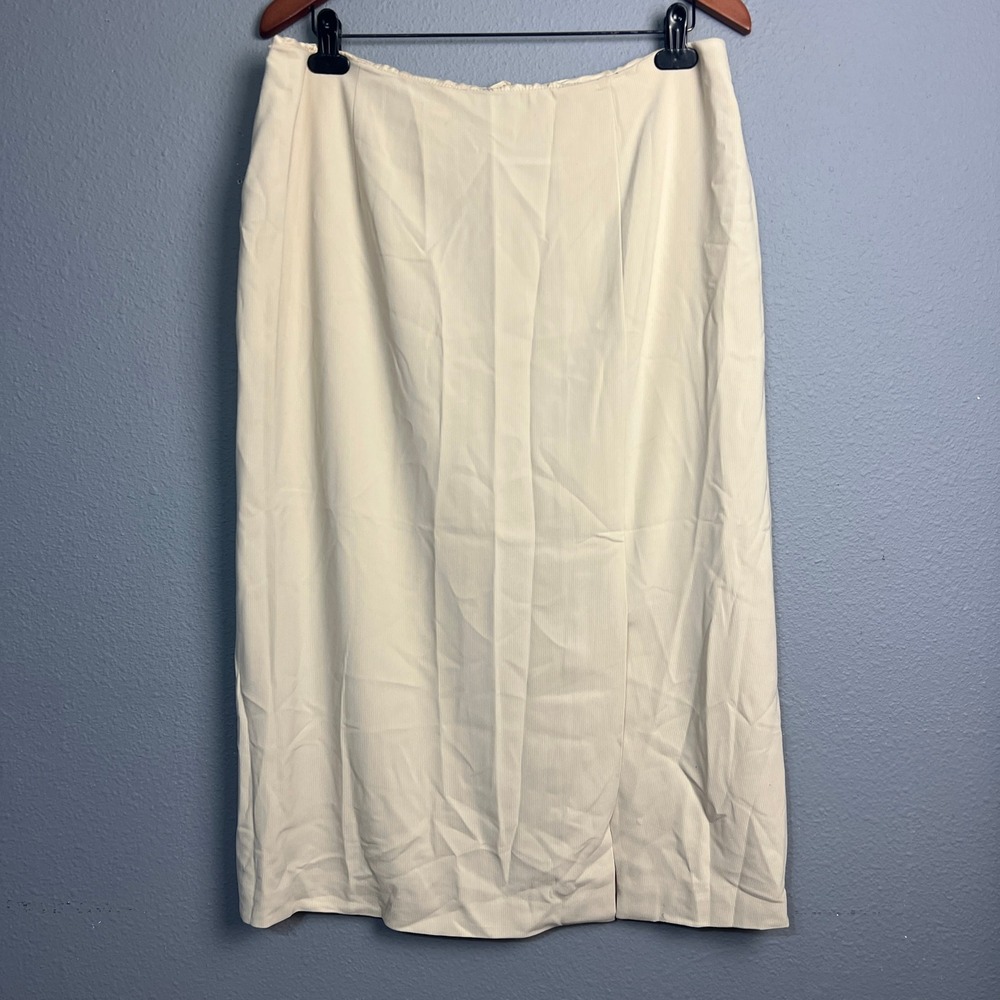 Talbots Womens A Line Beige Midi Skirt Size 16 Lined Career Office Formal Church